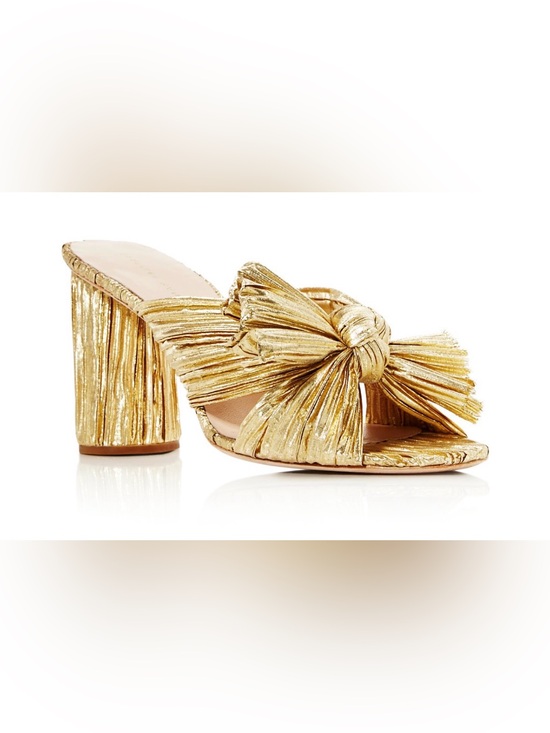 Loeffler Randall Shoes - Loeffler Randall Women's Penny Pleated High Heel Slide Sandals Gold